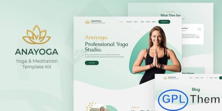 Anayoga – Yoga Teacher & Studio Elementor Template Kit Anayoga is a beautifully designed Elementor Template Kit crafted specifically for yoga teachers, yoga studios, meditation centers, fitness trainers, and lifestyle professionals. With its calming visuals and elegant layout, this kit helps you create a serene and engaging online presence that reflects your wellness brand.