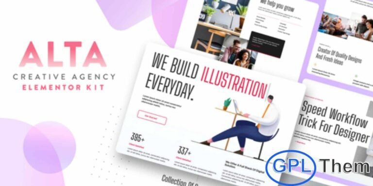 ALTA – Creative Agency Elementor Template Kit ALTA is a modern and clean Elementor Template Kit designed for creative agencies, designers, portfolios, web applications, and corporate websites. Built for Elementor Pro, it offers fully customizable layouts with contemporary design elements, making it easy to create a professional and visually striking online presence.