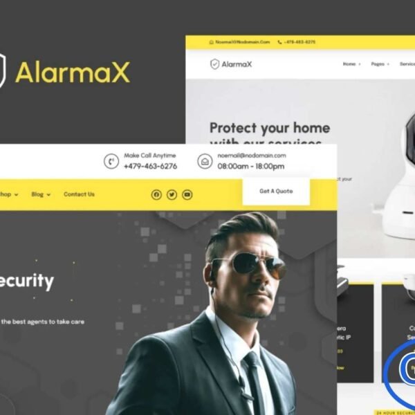 Alarmax – Security Services & Alarm Installation Elementor Template Kit Alarmax is a premium Elementor Template Kit designed for security service providers, alarm installation companies, and surveillance businesses. Built with Elementor Pro and updated with Flexbox Container support, it offers a professional and modern layout for showcasing your services.