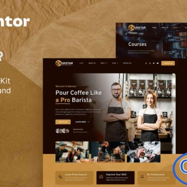 Baristar – Barista Courses & Training Elementor Template Kit (SEO-Friendly Rewrite) Baristar is a modern and professional Elementor Template Kit designed for barista schools, coffee training centers, coffee shops, and related businesses. With a clean and stylish layout, this template kit allows you to create a fully responsive WordPress website that looks great on all devices.