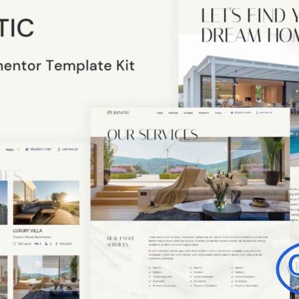 Estatic – Real Estate Elementor Template Kit Estatic is a modern and professional Real Estate Elementor Template Kit designed to help you build high-quality property websites with ease. Ideal for real estate agencies, property listings, construction services, home builders, renovations, and architecture businesses, this kit provides clean and functional layouts tailored for the real estate industry.