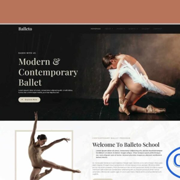 Balleto – Ballet School Elementor Pro Full Site Template Kit (SEO-Friendly Rewrite) Balleto is a premium Elementor Full Site Template Kit perfect for ballet schools, dance academies, events, and exhibitions. This fully responsive kit is designed for Elementor Pro, allowing you to create a professional and elegant website effortlessly.