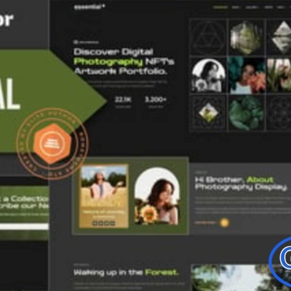 Essential – Photography NFT Portfolio Elementor Template Kit Essential is a modern and visually striking Photography NFT Portfolio Elementor Template Kit designed for creators who want to showcase their work with a professional edge. Perfect for photographers, NFT artists, digital creators, crypto art galleries, and creative portfolios, this kit offers a clean and stylish layout that highlights visuals beautifully.