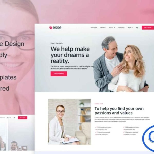 Esse – Life Coach & Consulting Elementor Template Kit Esse is a modern and professional Elementor Template Kit designed specifically for Life Coaches, Consultants, Mentors, and Personal Development services. Featuring a clean layout with a polished, contemporary style, this kit makes it easy to build a fully functional and engaging coaching website without any coding.