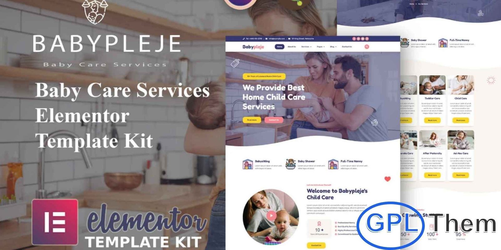 Babypleje – Baby Care Services Elementor Template Kit Babypleje – Baby Care Services Elementor Template Kit Babypleje is a professional Elementor Template Kit designed specifically for websites in the childcare and early education sector. Perfect for kindergartens, preschools, nurseries, daycare centers, and other child-focused services, this template kit offers a clean, modern design that highlights your services and activities for children.