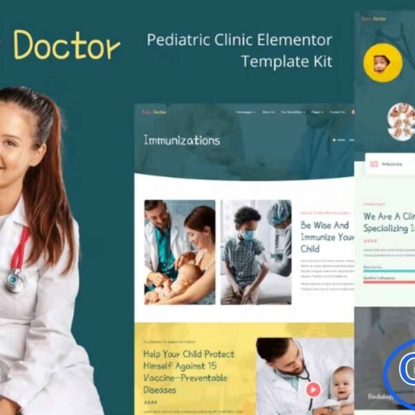 Baby Doctor – Pediatric Clinic Elementor Template Kit Baby Doctor is a premium Elementor Template Kit designed for pediatric clinics, child healthcare centers, and medical practices focused on children. Built with Elementor Pro, it offers a modern, professional design with intuitive navigation, engaging visuals, and informative content to create a seamless user experience.