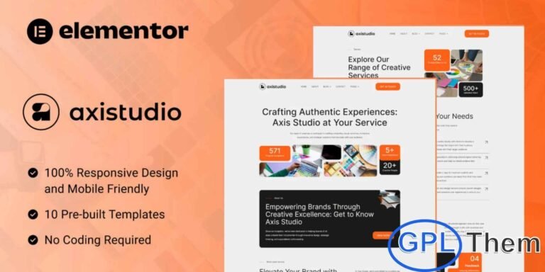 Axistudio – Branding & Creative Studio Elementor Template Kit Axistudio is a premium Elementor Template Kit designed for creative studios, branding agencies, and designers who want to build a modern, professional WordPress website. With sleek, visually appealing templates, you can showcase your portfolio, projects, and creative work in style.
