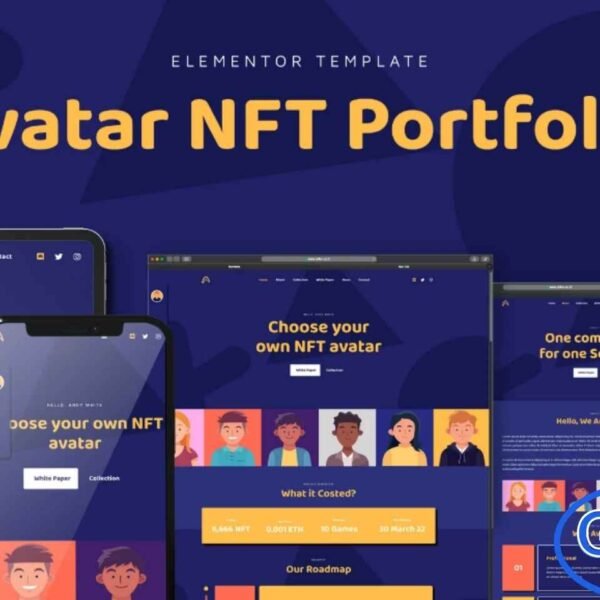 Avatar – NFT Portfolio Elementor Template Kit Avatar is a professional Elementor Template Kit designed for NFT portfolios, digital art collections, and crypto collectibles. Optimized for Elementor Pro and the Hello Elementor theme, it allows you to quickly create a modern, visually appealing, and professional website for your NFT projects.