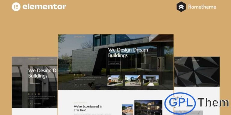 Emporium – Architecture & Interior Elementor Pro Full Site Template Kit Emporium is a premium Elementor Pro Full Site Template Kit designed for creating professional websites for architecture firms, interior design studios, or ICO projects. Optimized for the Hello Elementor theme, this kit provides a fully responsive and modern design with easy customization options.