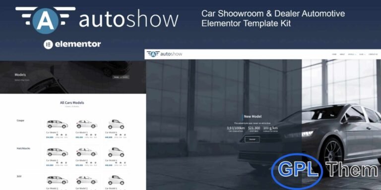 AutoShow – Car Showroom & Dealer Elementor Template Kit AutoShow is a professional Elementor Template Kit designed for car dealerships, automotive showrooms, and vehicle sellers. Featuring a clean, modern, and visually appealing design, it allows your dealership to establish a strong online presence quickly and efficiently.