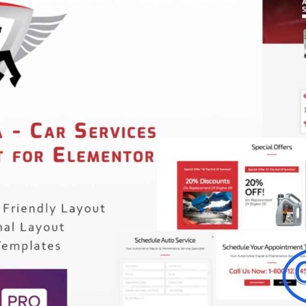 Automota – Car Repair Services Elementor Template Kit Automota is a professional Elementor Template Kit designed for car repair shops, automotive service centers, and vehicle maintenance businesses. It features a modern, clean, and responsive design that allows you to showcase your services, team, and special offers effectively. The kit uses demo images from Envato Elements; you will need to license these images for use on your website, or you can easily replace them with your own visuals.