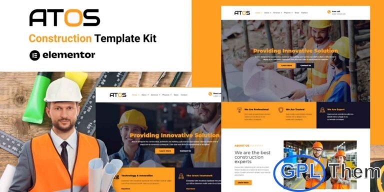 Atos – Construction Elementor Template Kit Atos is a professional Elementor Template Kit designed for construction companies, builders, and contractors looking to establish a strong online presence. Featuring a modern, clean, and visually appealing design, these templates are fully responsive and tested across all major devices. Compatible with the Elementor page builder, Atos allows you to easily customize layouts, colors, fonts, and content without any coding.