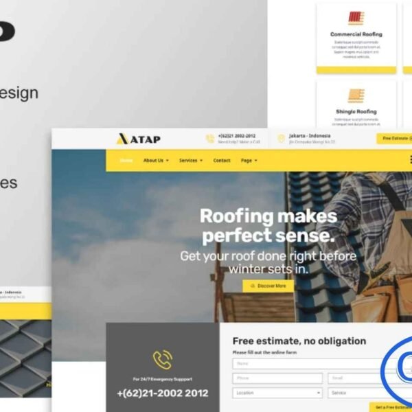 Atap – Roofing Service & Construction Elementor Template Kit Atap is a professional Elementor Template Kit designed for roofing services, construction companies, renovation experts, and home improvement businesses. Featuring 12+ pre-built templates with a modern, clean, and simple design, Atap makes it easy to create a professional website that showcases your services, projects, and expertise.
