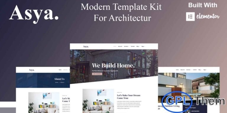 Asya – Modern Architecture Elementor Template Kit Asya is a professional Elementor Template Kit designed for architecture firms, construction companies, and modern design studios. Featuring a sleek and contemporary layout, it is ideal for showcasing architectural projects, designs, and construction services.