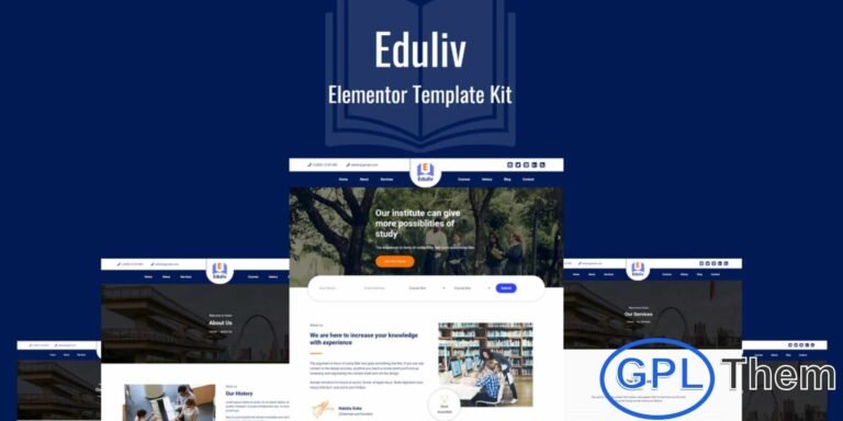 Eduliv – Education Elementor Template Kit Eduliv is a clean and modern Elementor Template Kit designed to create professional education websites quickly and easily. Ideal for schools, online courses, training centers, and educational institutions, this kit offers a responsive and fully customizable layout to showcase courses, instructors, and educational content effectively.