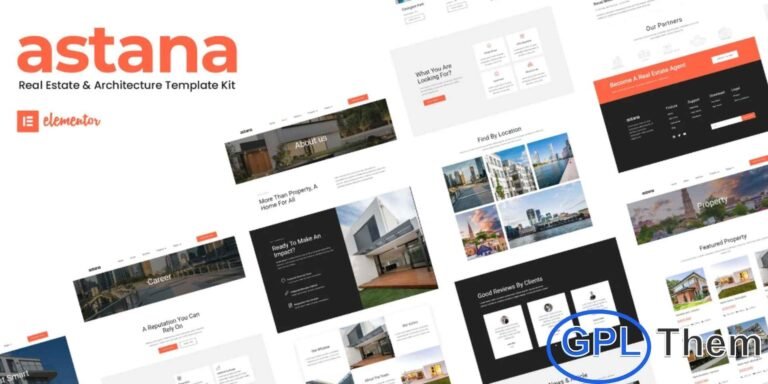 Astana – Real Estate & Architecture Elementor Template Kit Astana is a professional Elementor Template Kit designed for real estate agencies, architecture firms, and property businesses. Perfect for startups, software, or app landing pages, this kit offers a modern, clean, and professional design to showcase properties, projects, and services effectively.