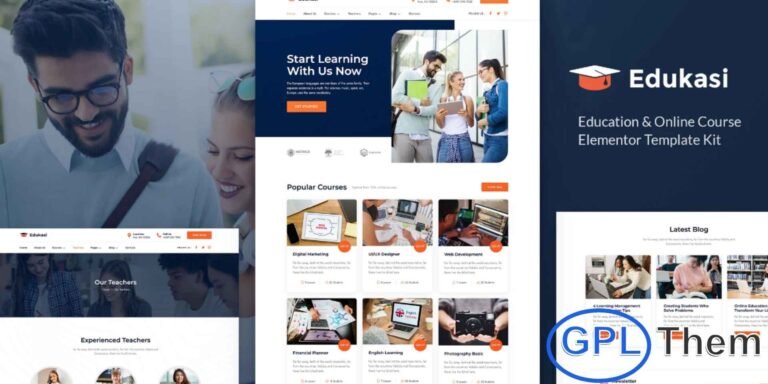 Edukasi – Education & Online Course Elementor Template Kit Edukasi is a modern and fully responsive Elementor Template Kit designed for creating professional education and online course websites. Ideal for schools, e-learning platforms, and Learning Management Systems (LMS), this kit offers a seamless and visually engaging experience for your visitors.
