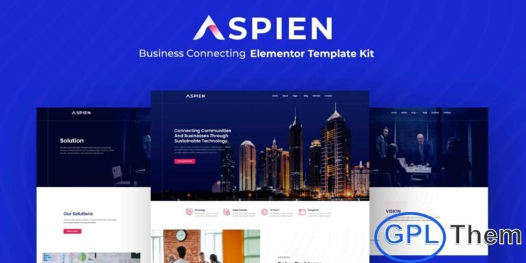 Aspien – Business Connecting Elementor Template Kit Aspien is a professional Elementor Template Kit designed for business networking, corporate services, and professional connections. With a modern and clean layout, it allows companies and clients to showcase services, connect, and collaborate effectively.