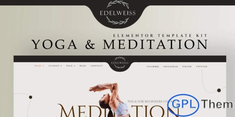 Edelweiss – Yoga & Meditation Elementor Pro Template Kit Edelweiss is a fully responsive and modern Elementor Pro Template Kit designed for yoga studios, meditation centers, and wellness businesses. With its clean and serene design, this kit allows you to create a professional website that effectively showcases your classes, instructors, and wellness programs.