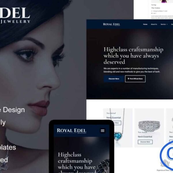 Edel – Luxury Jewelry Elementor Template Kit Edel is a premium Elementor Template Kit designed for luxury jewelry websites. With 12+ pre-built templates, it features a modern, elegant, and professional layout, perfect for showcasing custom jewelry collections or high-end luxury pieces.