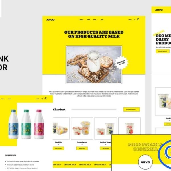 Arvo – Food & Milk Drink Store Elementor Template Kit Arvo is a modern and clean Elementor Template Kit designed for food shops, milk drink stores, beverage brands, and organic product retailers. Built using Elementor Pro and fully compatible with WooCommerce, this kit makes it easy to create a professional online store for your food and drink business.