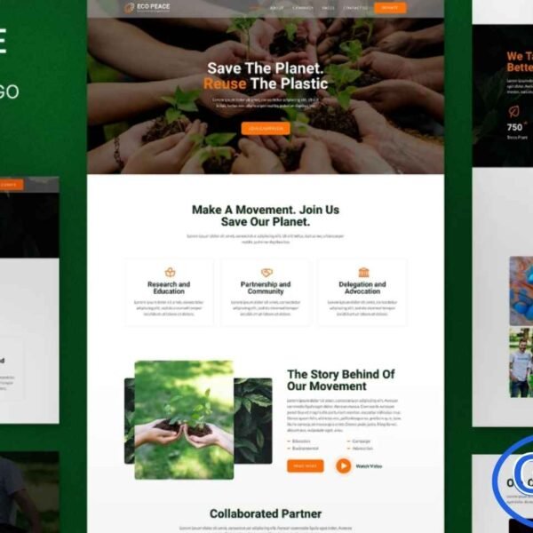EcoPeace – Environment & Ecology NGO Elementor Template Kit EcoPeace is a professionally designed Elementor Template Kit tailored for environmental organizations, ecological foundations, NGOs, fundraising campaigns, and donation-based initiatives. With its modern and visually appealing layout, this template kit ensures a fully responsive design that looks stunning on all devices.