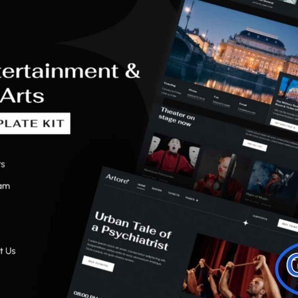 Artore – Theater Entertainment & Performing Arts Elementor Template Kit Artore is a modern and elegant Elementor Template Kit designed for theaters, performing arts centers, cinema events, online ticket booking, opera houses, drama groups, comedy shows, and arts & culture organizations. Featuring a beautifully crafted and unique design, Artore offers a 100% responsive, retina-ready layout that ensures a seamless experience across all devices.