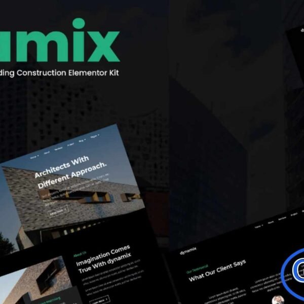 Dynamix – Architecture Elementor Template Kit Dynamix is a modern Elementor Template Kit designed for architecture firms, real estate agencies, and construction businesses. This template helps you showcase your projects, services, and professional expertise with a clean, contemporary design. Fully responsive and easy to customize with Elementor, Dynamix allows you to create a polished, user-friendly website that highlights your portfolio and attracts potential clients without any coding.