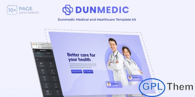 Dunmedic – Medical & Healthcare Elementor Template Kit Dunmedic is a fully responsive and professional Elementor Template Kit designed for the medical and healthcare industry. Ideal for hospitals, clinics, and healthcare providers, it features a modern and elegant design that helps showcase medical services, facilities, and staff effectively.