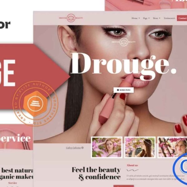 Drouge – Cosmetic Elementor Template Kit Drouge is a stylish and modern Elementor Template Kit designed for cosmetics, beauty salons, fashion brands, and personal beauty businesses. Perfect for showcasing products, services, and professional portfolios, Drouge provides a clean and elegant design that helps you engage visitors effectively.