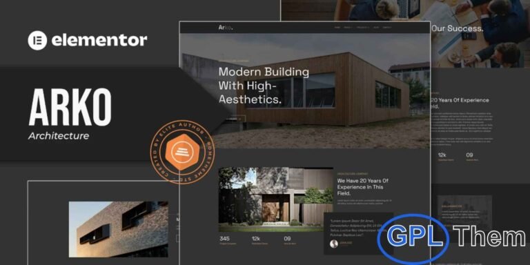 Arko – Architecture Elementor Template Kit Arko is a modern and versatile Architecture Elementor Template Kit designed for architecture firms, interior design studios, and construction-related businesses. Featuring 12+ professionally crafted templates, this kit helps you showcase your portfolio, services, and company profile with a clean and visually appealing layout.