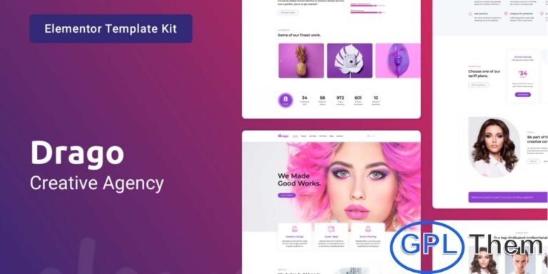 Drago – Creative Digital Agency Elementor Template Kit Drago is a modern Elementor Template Kit designed for creative and digital agencies to showcase their portfolio, services, and projects. This template kit includes all the essential pages needed for a professional digital studio website. Fully responsive and cross-browser compatible, Drago ensures a seamless user experience across all devices.