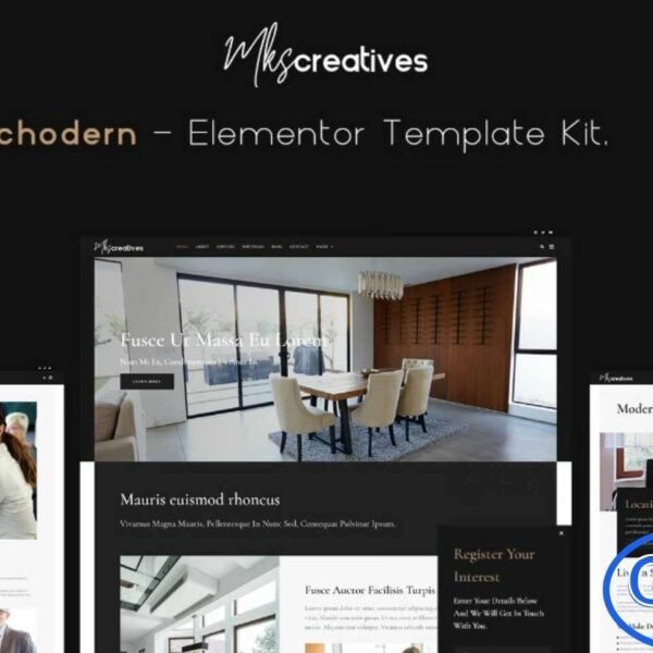 Archodern – Interior & Architecture Elementor Template Kit Archodern is a stylish and modern Elementor Template Kit crafted for interior design studios, architecture firms, and home décor businesses. Featuring a clean and professional layout, this kit allows you to build a stunning website effortlessly using the Elementor Page Builder—no coding required.