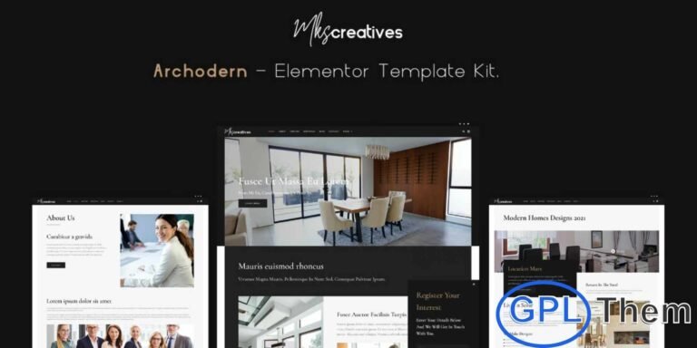 Archodern – Interior & Architecture Elementor Template Kit Archodern is a stylish and modern Elementor Template Kit crafted for interior design studios, architecture firms, and home décor businesses. Featuring a clean and professional layout, this kit allows you to build a stunning website effortlessly using the Elementor Page Builder—no coding required.