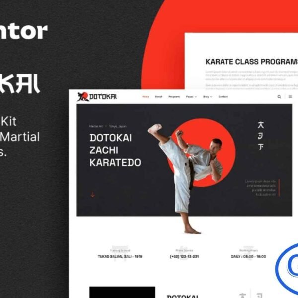 Dotokai – Karate & Martial Arts School Elementor Template Kit Dotokai is a modern and professional Elementor Template Kit designed specifically for karate schools, martial arts academies, and combat sports training centers. Perfect for Judo, Taekwondo, Aikido, Boxing, and other martial arts, this template features a clean, visually appealing, and unique design.