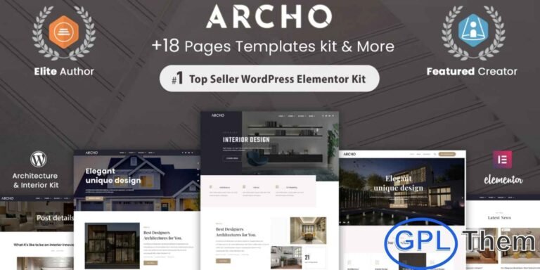 Archo – Architecture & Interior Elementor Template Kit Archo is a stylish and elegant Elementor Template Kit designed for architecture firms, interior design studios, and creative agencies aiming to build a strong online presence. Built with a clean and modern aesthetic, this kit offers fully responsive layouts powered by Bootstrap, ensuring a seamless experience across all devices.