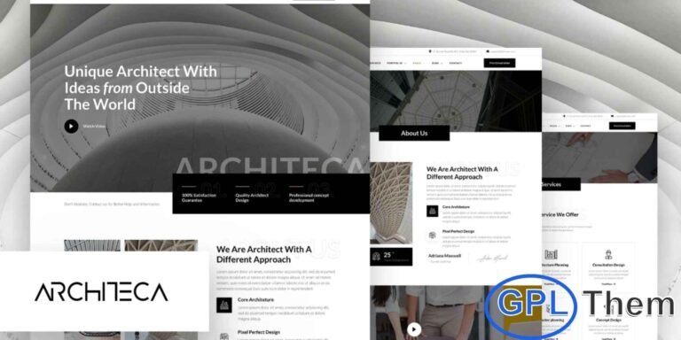 Architeca – Architecture Agency & Interior Design Elementor Template Kit Architeca is a modern and clean Elementor Template Kit crafted for architects, interior designers, landscape architects, real estate businesses, and furniture design studios. Designed with a stylish and unique visual approach, this kit helps you build a professional online presence with ease.
