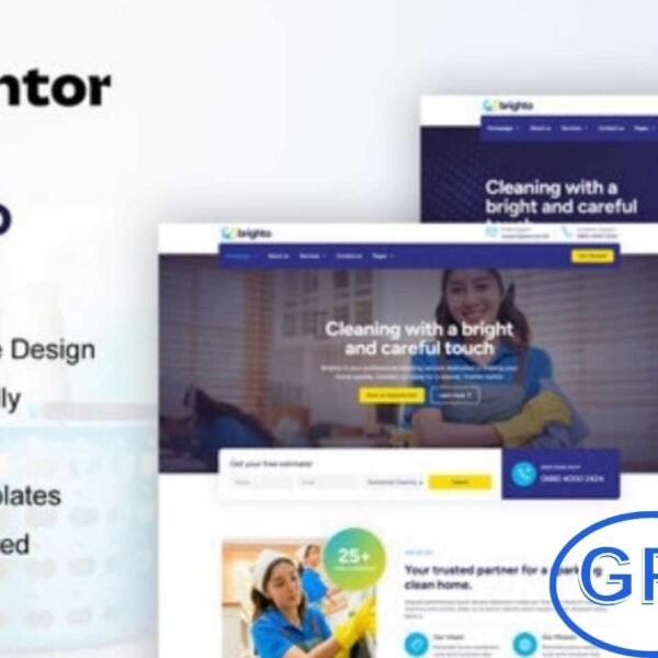 Brighto – Cleaning Service Company Elementor Pro Template Kit Brighto is a professional and modern Elementor Pro Template Kit designed specifically for cleaning service companies and home maintenance businesses. This template kit offers all the essential tools to create a clean, responsive, and user-friendly website for your cleaning services without any coding skills.