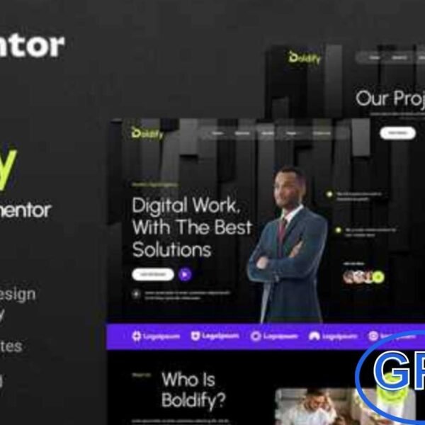 Boldify – Digital Agency Elementor Template Kit Boldify is a creative and professional Elementor Template Kit built to help you create stunning digital agency websites quickly and easily using the Elementor Page Builder for WordPress. Perfect for marketing agencies, creative studios, freelancers, and startups, this kit features modern layouts, responsive design, and easy customization options.