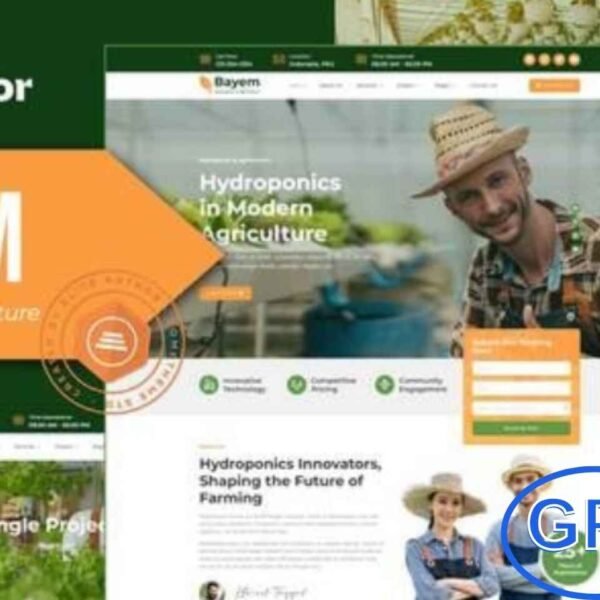 Bayem – Hydroponic & Agriculture Elementor Template Kit Bayem is a modern and eco-friendly Elementor Template Kit designed for hydroponic farms, organic agriculture, aquafarming, and greenhouse businesses. With its unique, clean, and fully responsive design, Bayem helps you build a professional farming website that showcases your sustainable practices and fresh produce beautifully.