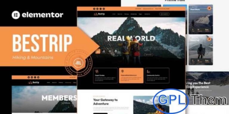 Bestrip – Hiking & Mountain Elementor Template Kit Bestrip is a modern and adventurous Elementor Template Kit crafted for hiking, mountain, trekking, camping, and outdoor adventure websites. With its unique design and 100% fully responsive layout, this kit ensures your website looks stunning on all devices.