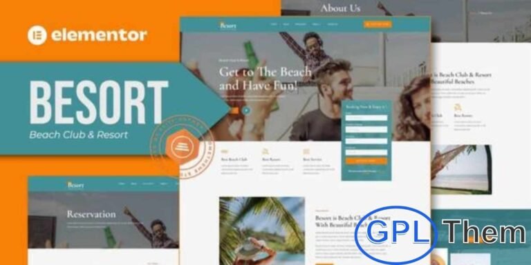 Besort – Beach Club & Resort Elementor Template Kit Besort is a luxurious and modern Elementor Template Kit crafted for beach clubs, seaside resorts, tropical getaways, and vacation retreats. Perfect for showcasing luxury accommodations, beachfront experiences, and resort amenities, this kit features a unique design and 100% fully responsive layout that looks stunning on all devices.