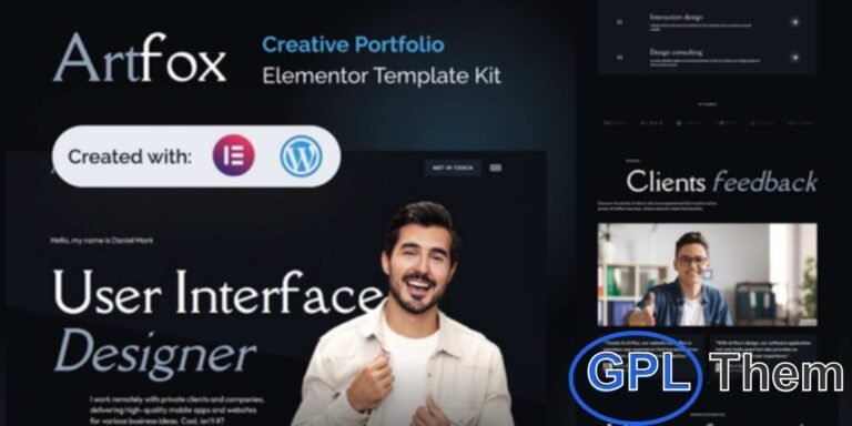 Artfox – Creative Portfolio Elementor Pro Template Kit Artfox is a modern and stylish Elementor Pro Template Kit designed for creative professionals, designers, artists, and agencies looking to showcase their work beautifully. Built for WordPress and Elementor enthusiasts, this kit features a clean, responsive, and highly customizable design that highlights your portfolio with elegance and impact.