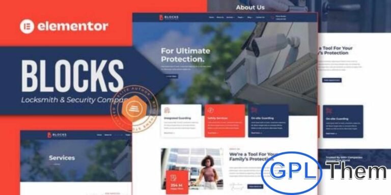 Blocks – Locksmith & Security Company Elementor Template Kit Blocks is a professional Elementor Template Kit designed specifically for Locksmith and Security Service websites. Featuring over 14 pre-built templates, this kit offers a fully responsive, clean, and customizable design that adapts seamlessly to all devices.
