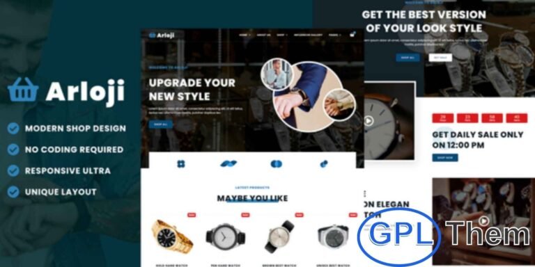 Arloji – Modern Hand Watch Shop eCommerce Elementor Template Kit Arloji is a modern and stylish eCommerce Elementor Template Kit crafted specifically for hand watch and luxury accessories stores. Built using Elementor Pro, this kit offers a clean, elegant, and fully responsive design that works seamlessly with the free Hello Elementor theme and most WordPress themes.
