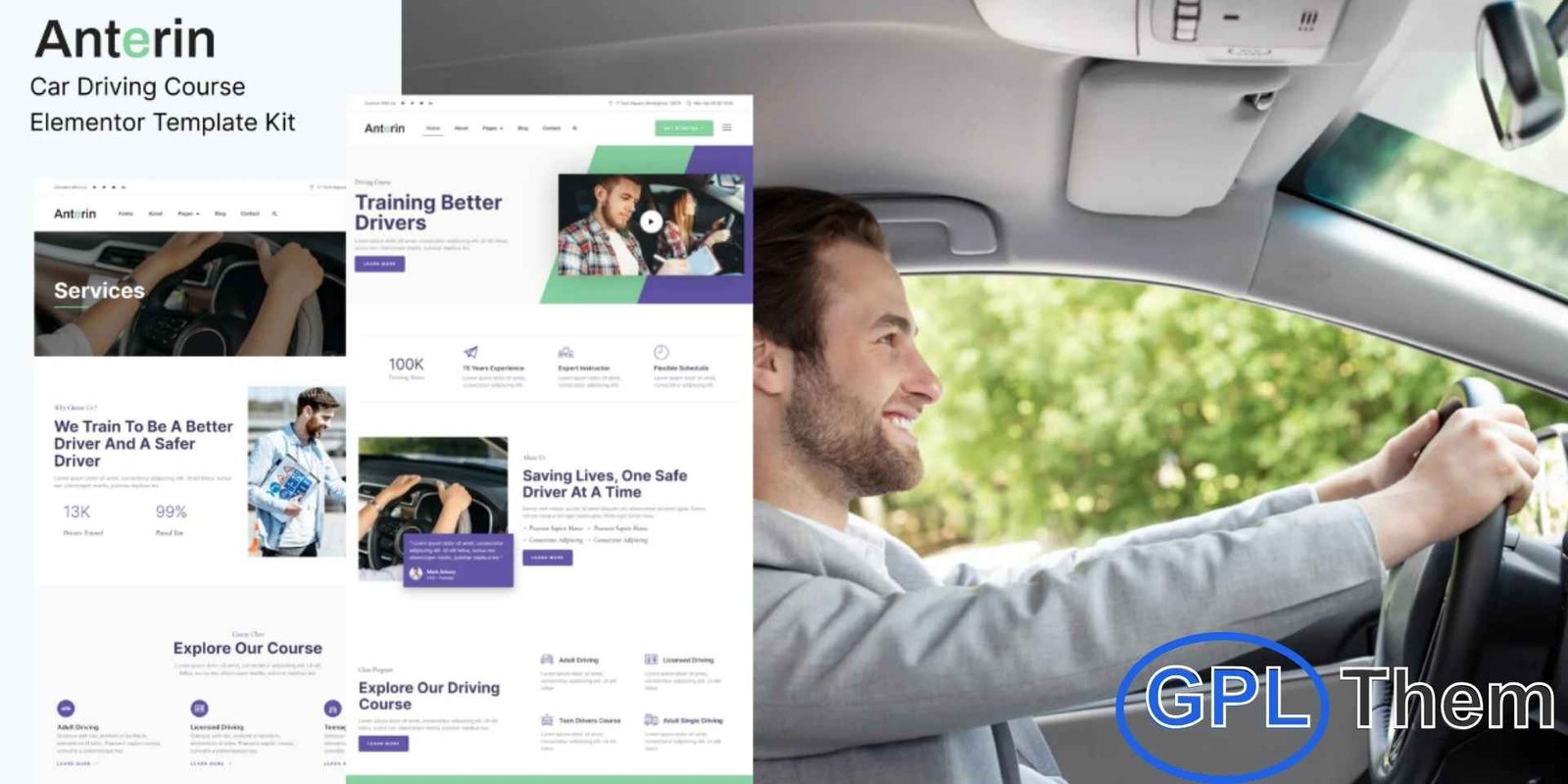 Anterin – Car Driving Course Elementor Template Kit Anterin – Car Driving Course Elementor Template Kit Anterin is a modern and professional Elementor Template Kit designed specifically for driving schools, driving courses, traffic schools, and related training websites. Featuring a clean, stylish, and easy-to-navigate layout, this kit helps you create a polished online presence without any coding.