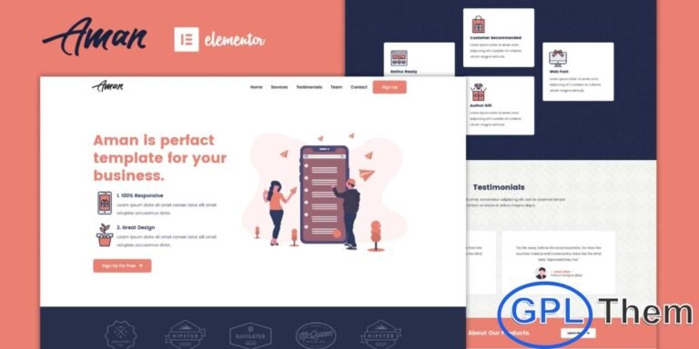 Aman – Multipurpose Elementor Template Kit Aman is a versatile and creative Multipurpose Elementor Template Kit designed to help you build high-performing websites across various industries. Whether you’re creating a site for Software, SaaS, Apps, Products, Startups, Creative Agencies, Design Studios, or Business Services, this kit offers a clean, modern layout that boosts conversions and enhances user engagement.