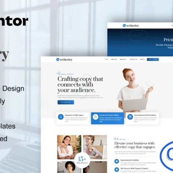 Writertry – Content Writing Service Agency Elementor Pro Template Kit Writertry is a premium Elementor Pro Template Kit tailored for content writing agencies, copywriters, editorial professionals, and digital marketing writers. Featuring 12+ beautifully crafted templates, this kit offers a clean, modern design that helps you showcase your services, portfolio, expertise, and pricing in a compelling and professional format.