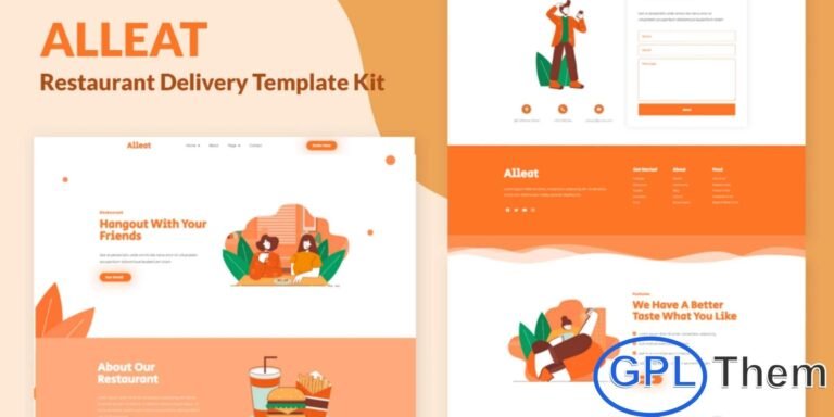 Alleat – Restaurant Elementor Template Kit Alleat is a beautifully crafted Restaurant Elementor Template Kit designed for cafes, bistros, eateries, and dining businesses. Featuring a clean and modern layout with stylish illustrations, this template gives your website a unique and professional look that enhances your brand presence. Fully responsive and mobile-friendly, Alleat ensures seamless performance across all devices, including desktops, tablets, and smartphones.