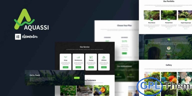 Aquassi – Aquascape Shop Elementor Template Kit Aquassi is a clean and minimalistic Elementor Template Kit crafted for aquascaping services, aquarium maintenance, and aquarium supply shops. Designed with a modern and professional layout, this kit helps you build a visually appealing online presence that showcases your products and services effectively.